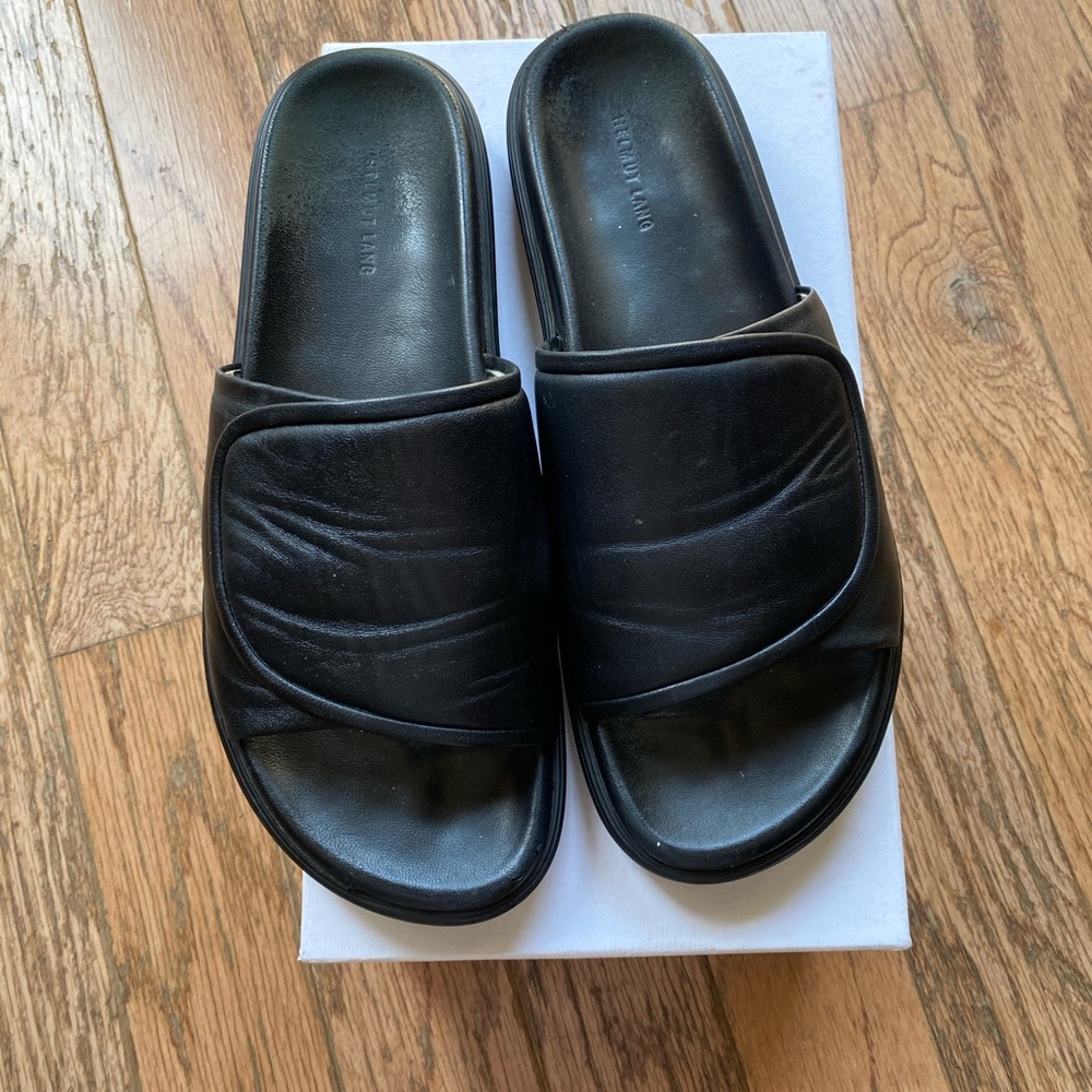 Helmut Lang Nappa Slides sandals shoes excellent preowned condition sz 40
